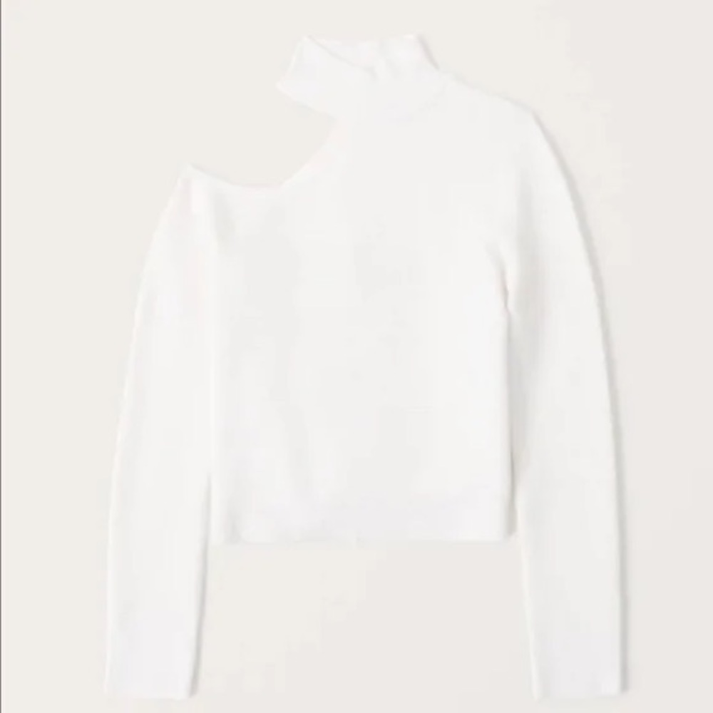 Abercrombie One Shoulder Mock Neck Rib Knit Long sleeve